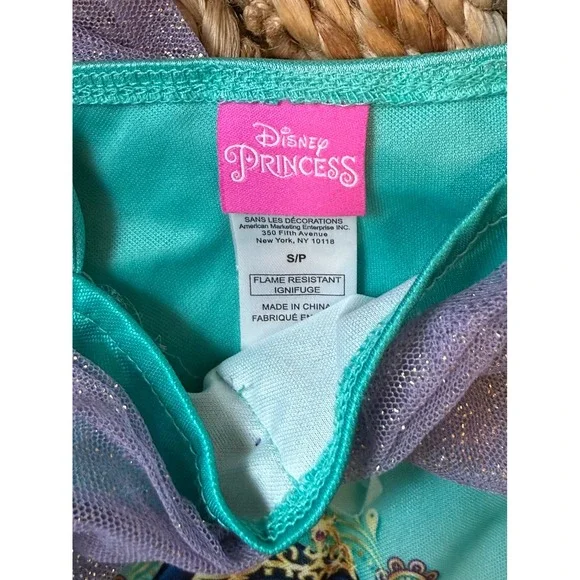 Disney Princess Jasmine Costume Kids Size Small 4-6 Teal Purple 2 Piece Set - Picture 3 of 3